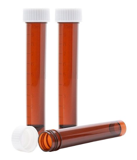 Picture of Amber-Colored 10mL Transport Tube w/Separate Screw Cap