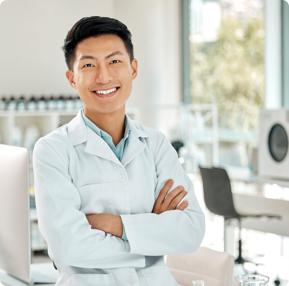 Research Doctor standing with folded arms